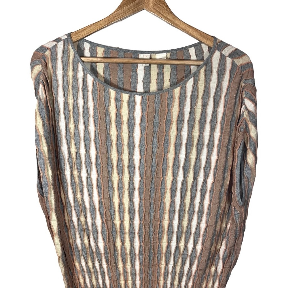 Moth by Anthropologie Cotton Wool Blend Accordion Style Metallic Blouse Size XS